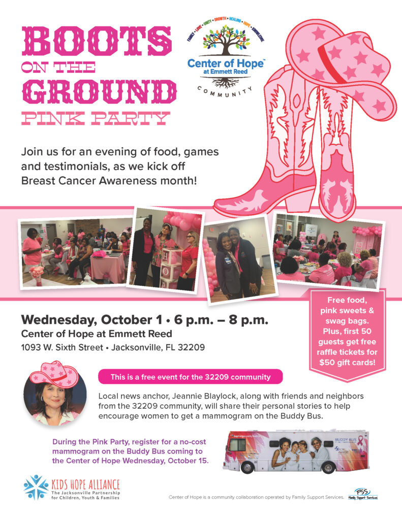Get your boots ready: Pink Party, Buddy Bus return to Center of Hope this  October - Family Support Service of North Florida, Inc.